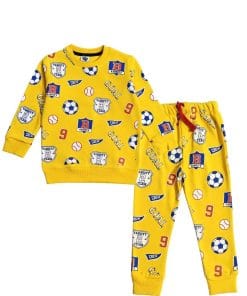 Varsity Football Team Fleece Tracksuit - Yellow