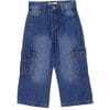 Cargo Pocket Baggy Style Denim Pant - Light Blue