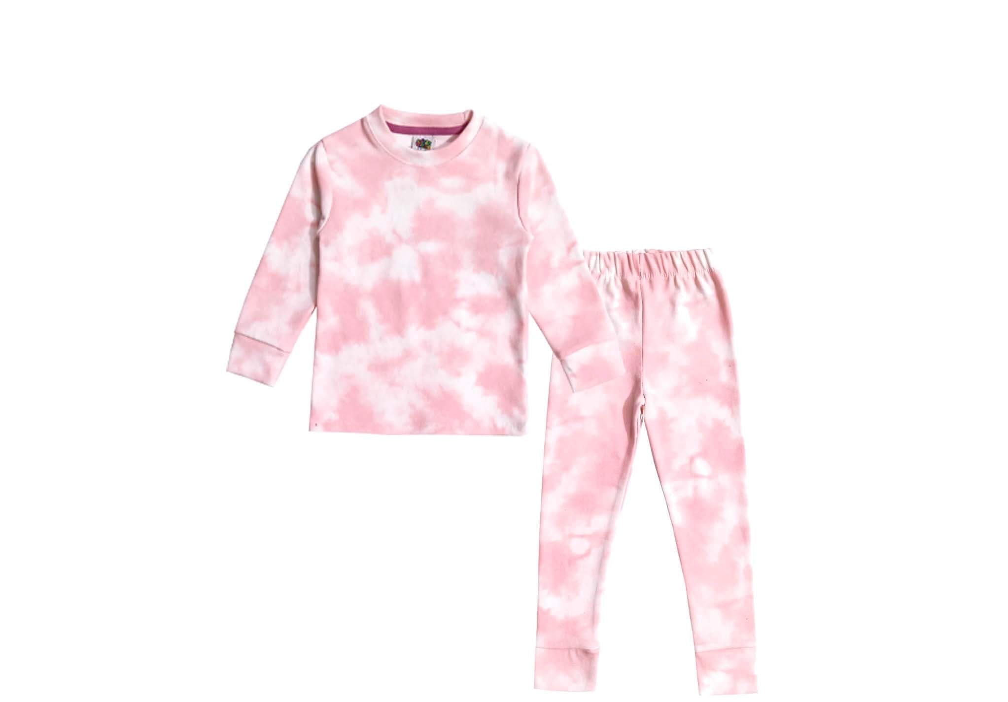 Kids Dye & Tie Rib Inner Body Suit - Peach & Off White