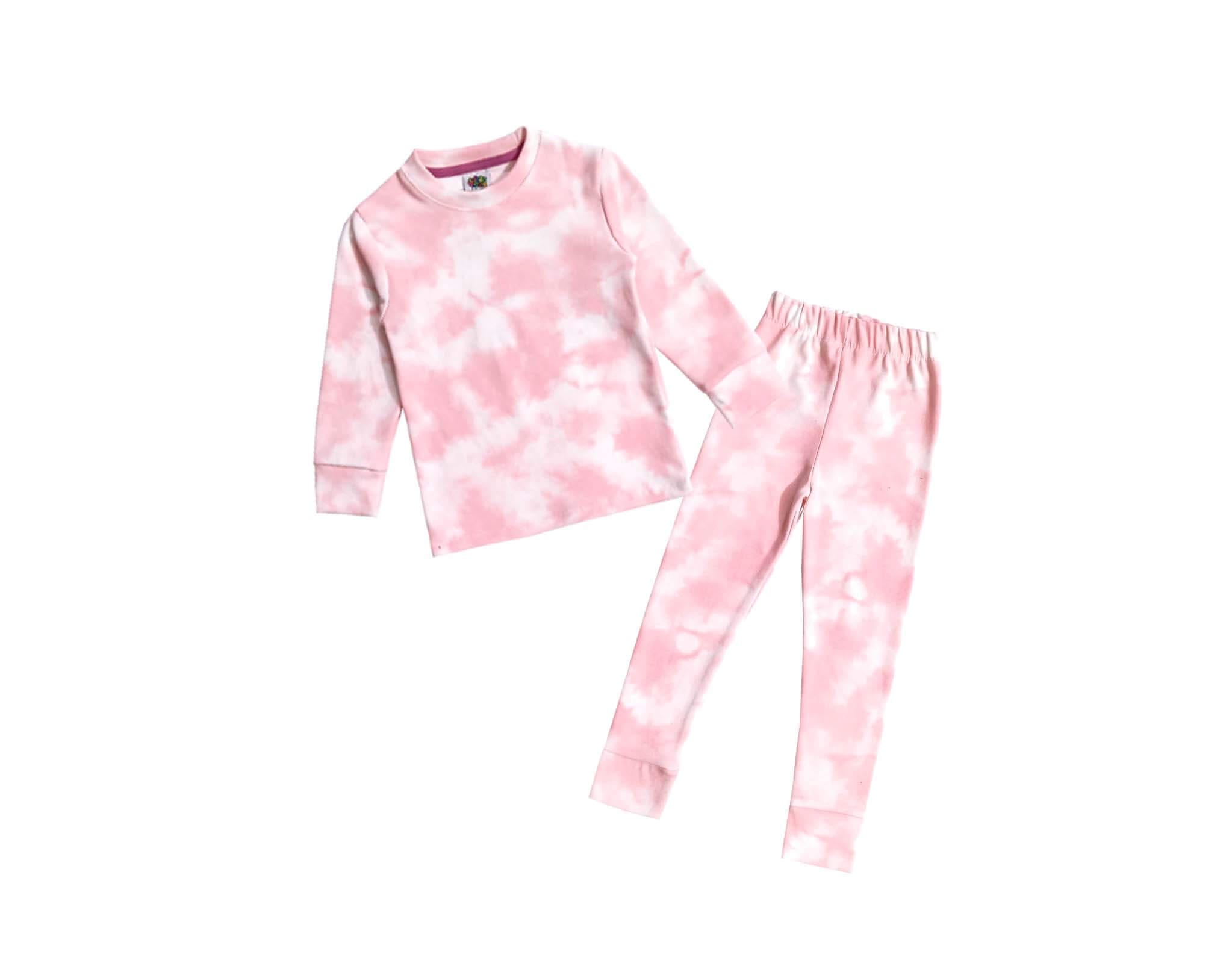 Kids Dye & Tie Rib Inner Body Suit - Peach & Off White 1