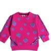 Strawberry Stylish Frill Fleece Sweatshirt - Shocking Pink