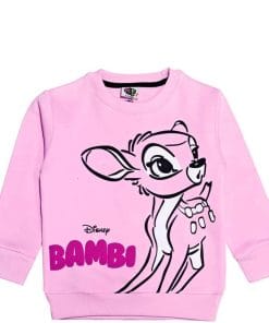 Cute Bambi Fleece Sweatshirt- Baby Pink