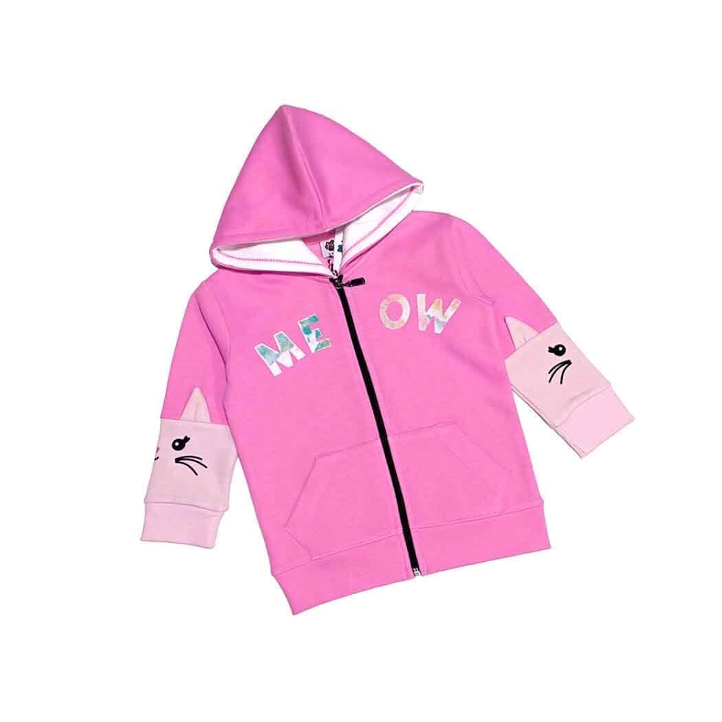 MEOW Kitty Zipper Hood - Pink 1