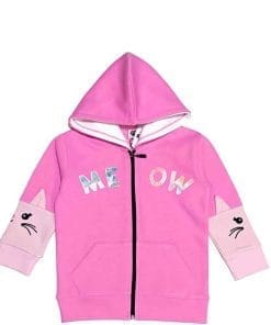 MEOW Kitty Zipper Hood - Pink