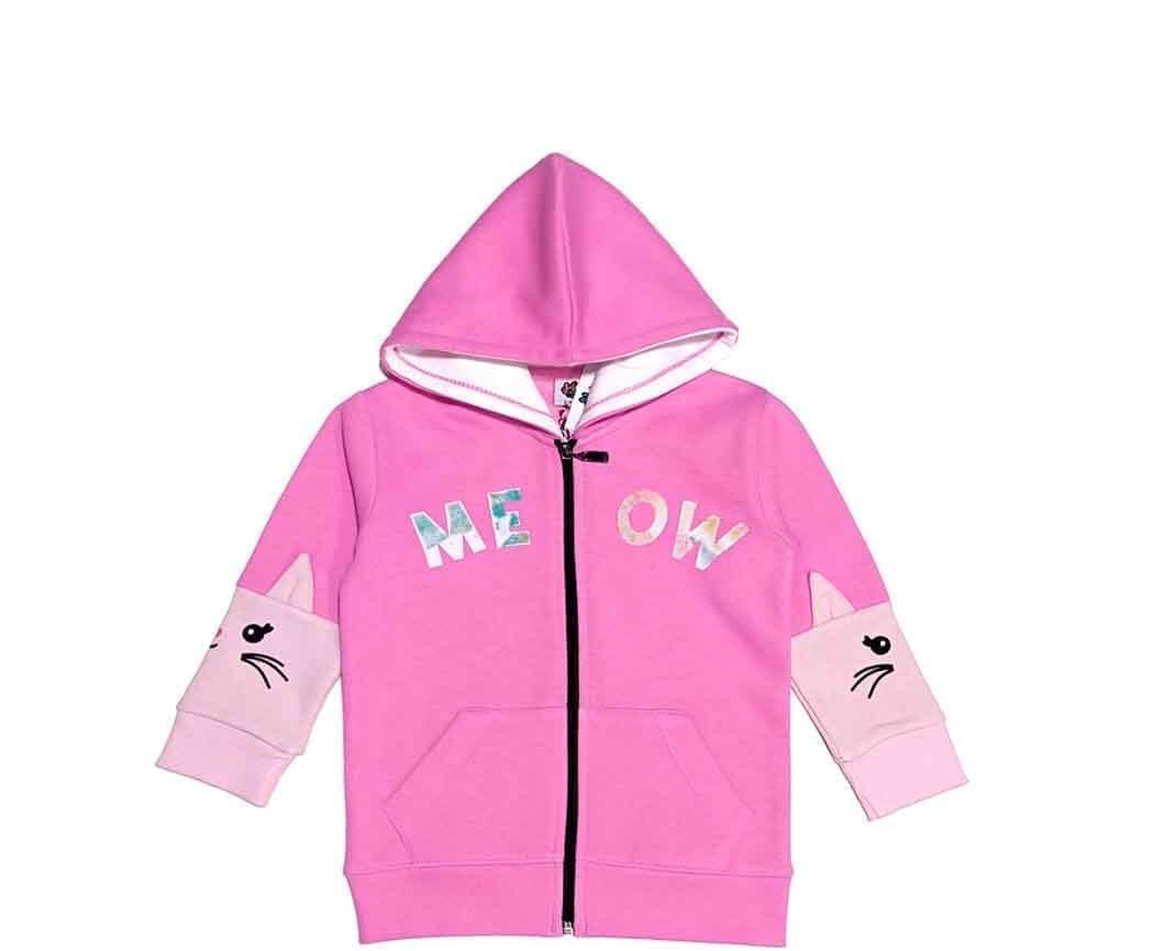 MEOW Kitty Zipper Hood - Pink