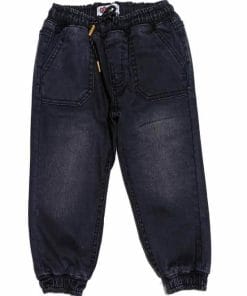 Square Cross Pocket Joggers Denim Pant - charcoal