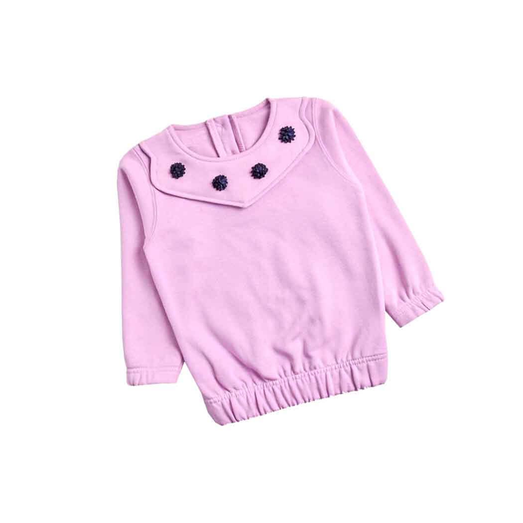 Stylish Elastic Hem Fleece Sweatshirt - Soft Purple 1