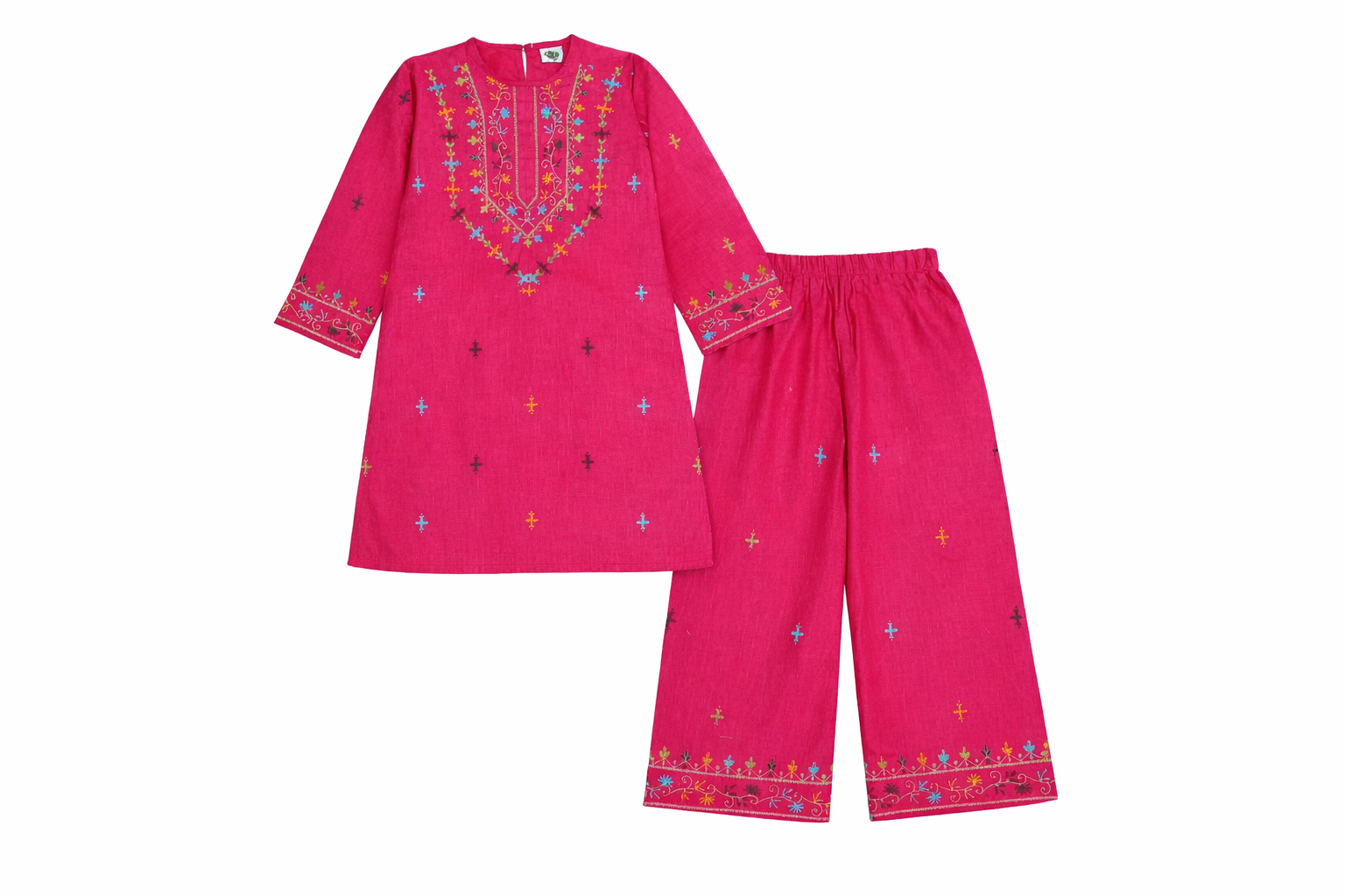 Vibrant pink embroidered salwar kameez set