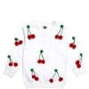 3D Cherries Fleece Sweatshirt – White