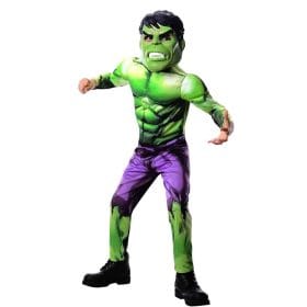 Musculer Padded Hulk Costume with Plastic Mask