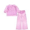 3D Sunflowers with Sequin Net Top & Silk Flapper Trouser - Rose Pink