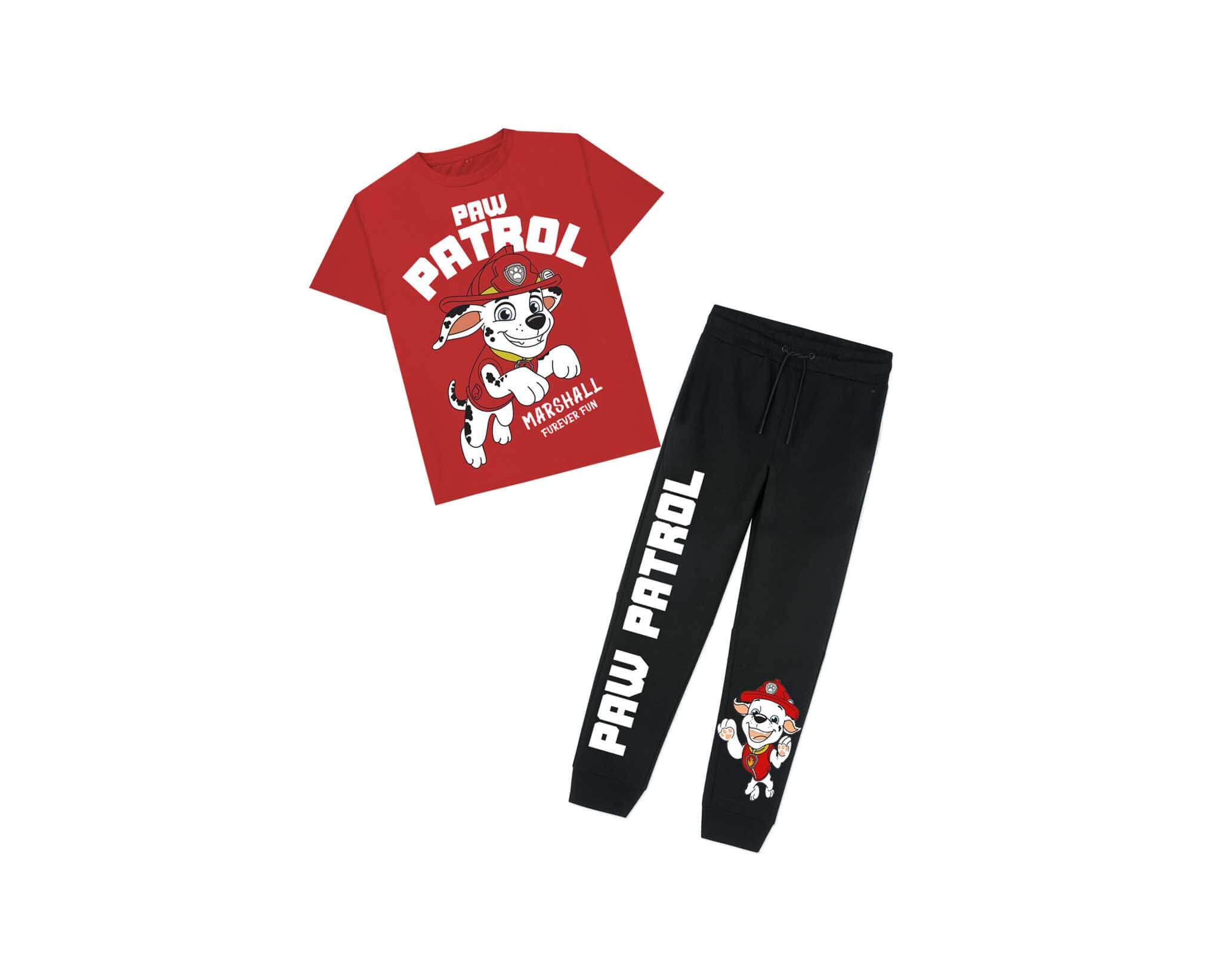 Forever Fun Paw Petrol Tee & Trouser - Red & Black 1