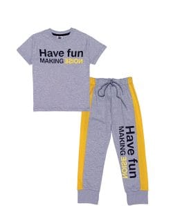 Have Fun Making Noise Tee & Trouser - Heder Grey