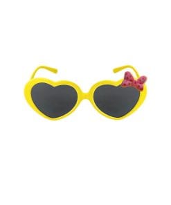 Heart Shape Polka Bow Sunglasses - Yellow