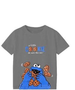 Little Cookie Moster Tee Shirt - Dark Grey