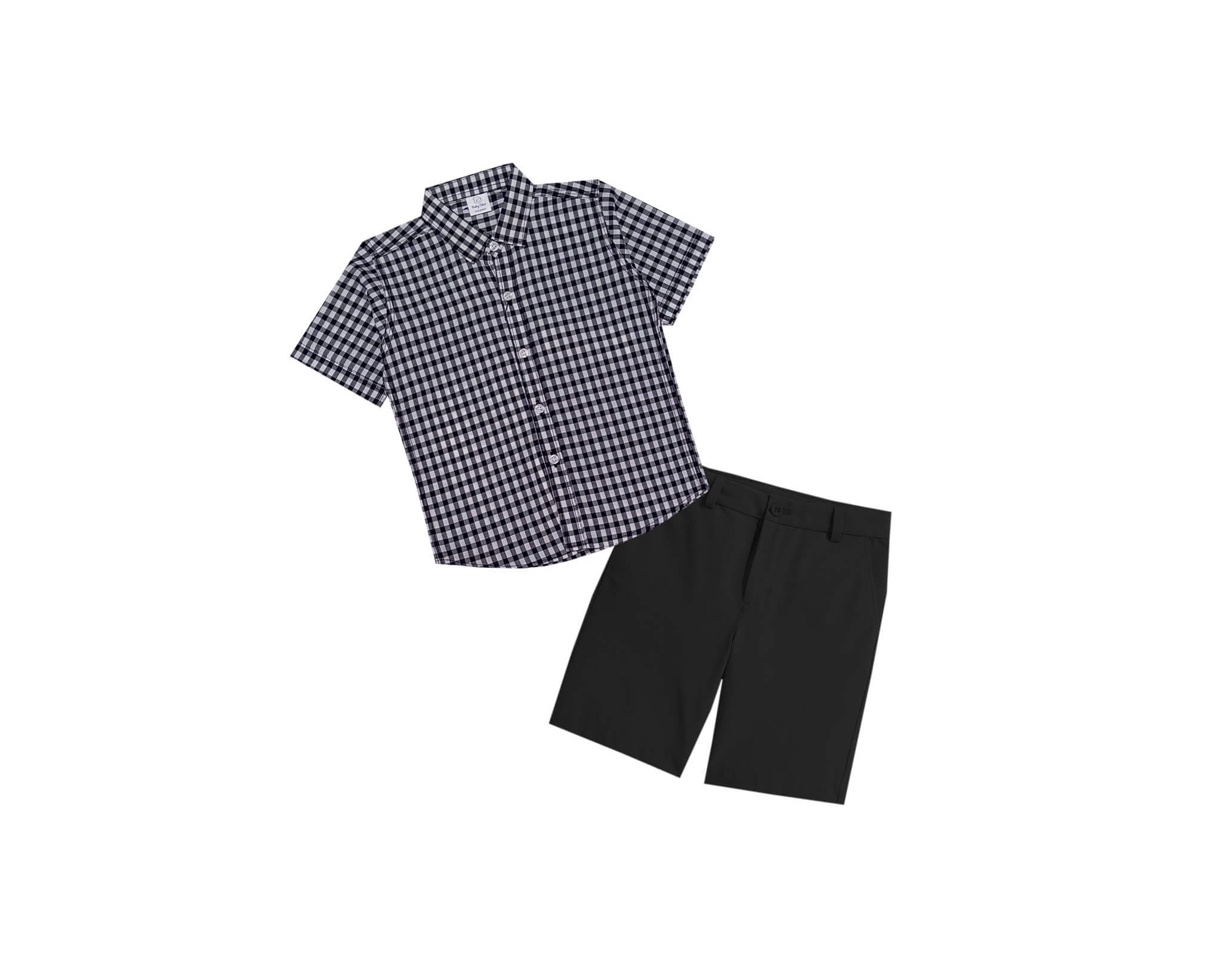 Most Demanding Checked Casual Shirt with Cotton Short - Black 1