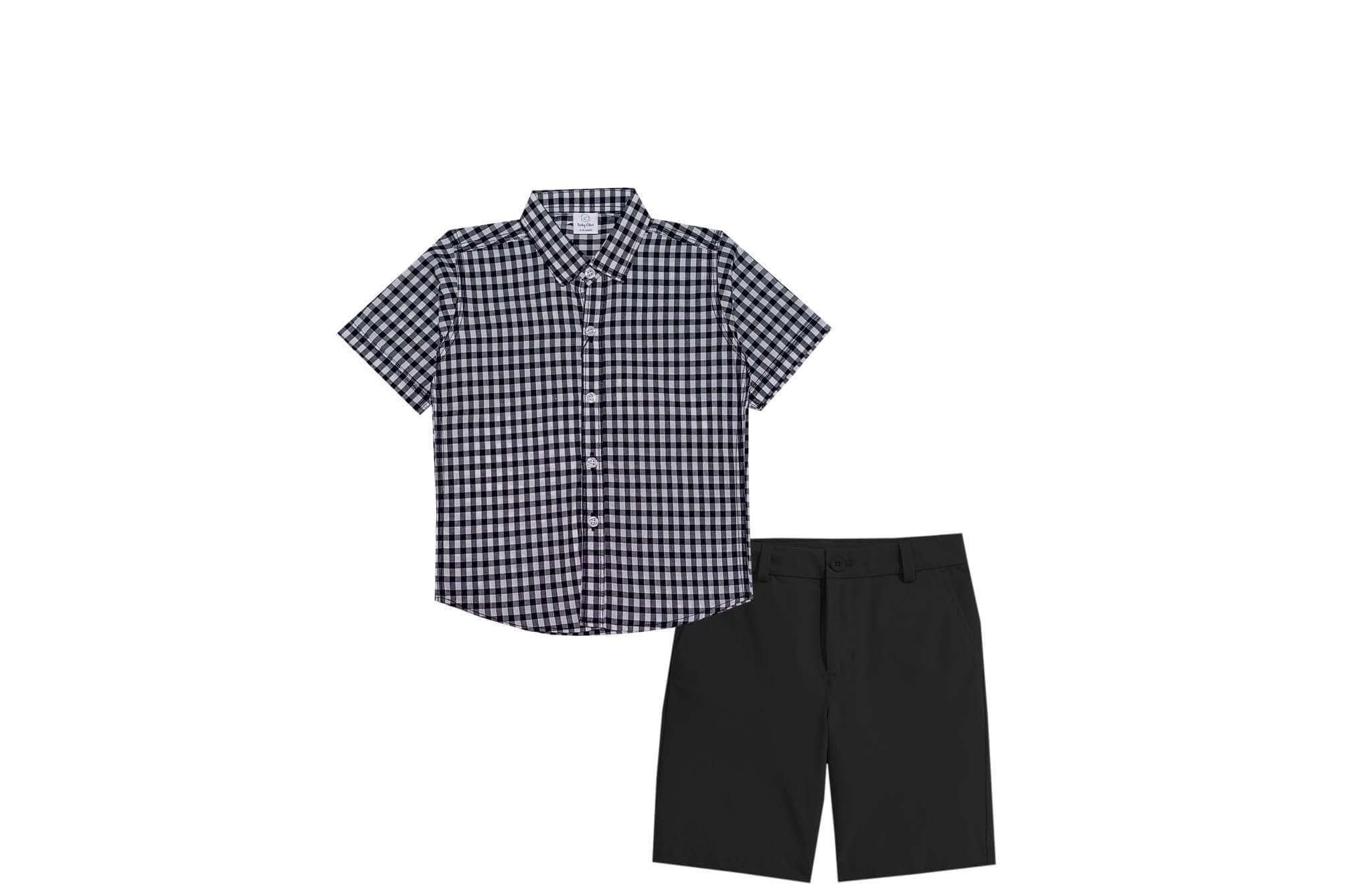 Most Demanding Checked Casual Shirt with Cotton Short - Black
