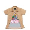 Mustard Stipes Charactor Twofer Cotton Casual Shirt - Mustard