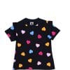 Smile Multi Hearts Tee Shirt - Black
