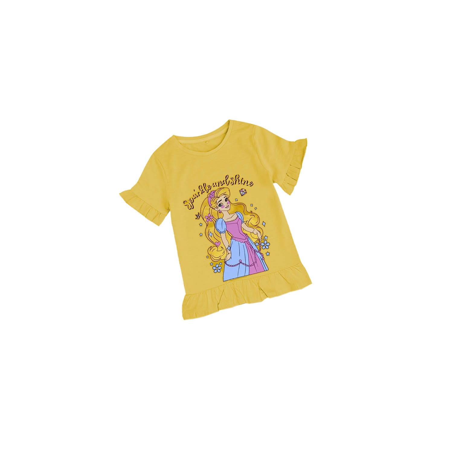 Sparkle & Shine Elsa Tee Shirt - Mustard 1