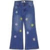 Summer Shining Sunflowers Bell Bottom Denim Pant - Light Blue