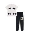Attractive-Bow-Tee-Shirt-&-Trouser-Off-White-&-Black