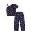 Cross-Shoulder-Style-Colorful-Flowers-Cotton-Top-&-Trouser--Black
