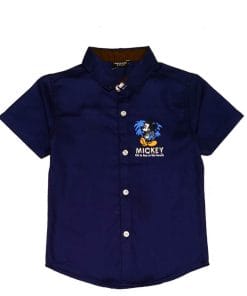 Mickey-Beach-Life-Half-Sleeves-Casual-Shirt--Navy-Blue