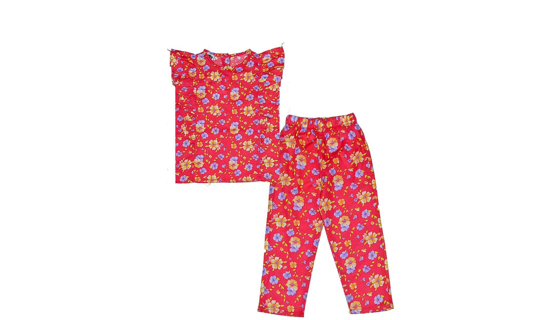 Cool-Floral-Frill-Stylish-Cotton-Top-&-Trouser-Carrot