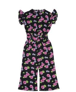 Grow-Red-Rosses-Cotton-Frill-Sleeves-JumpSuit-Black