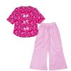 Pink Flowers Pleatts Top With Flapper Trouser – Shocking Pink & Baby Pink