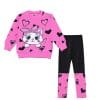 Cute-Kitty-With-Hearts-Fleece-Sweat-&-Lycra-Tights-Pink-Black
