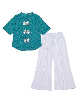 Lilly Florala Pleatts Top With Flapper Trouser – Sea Green Red