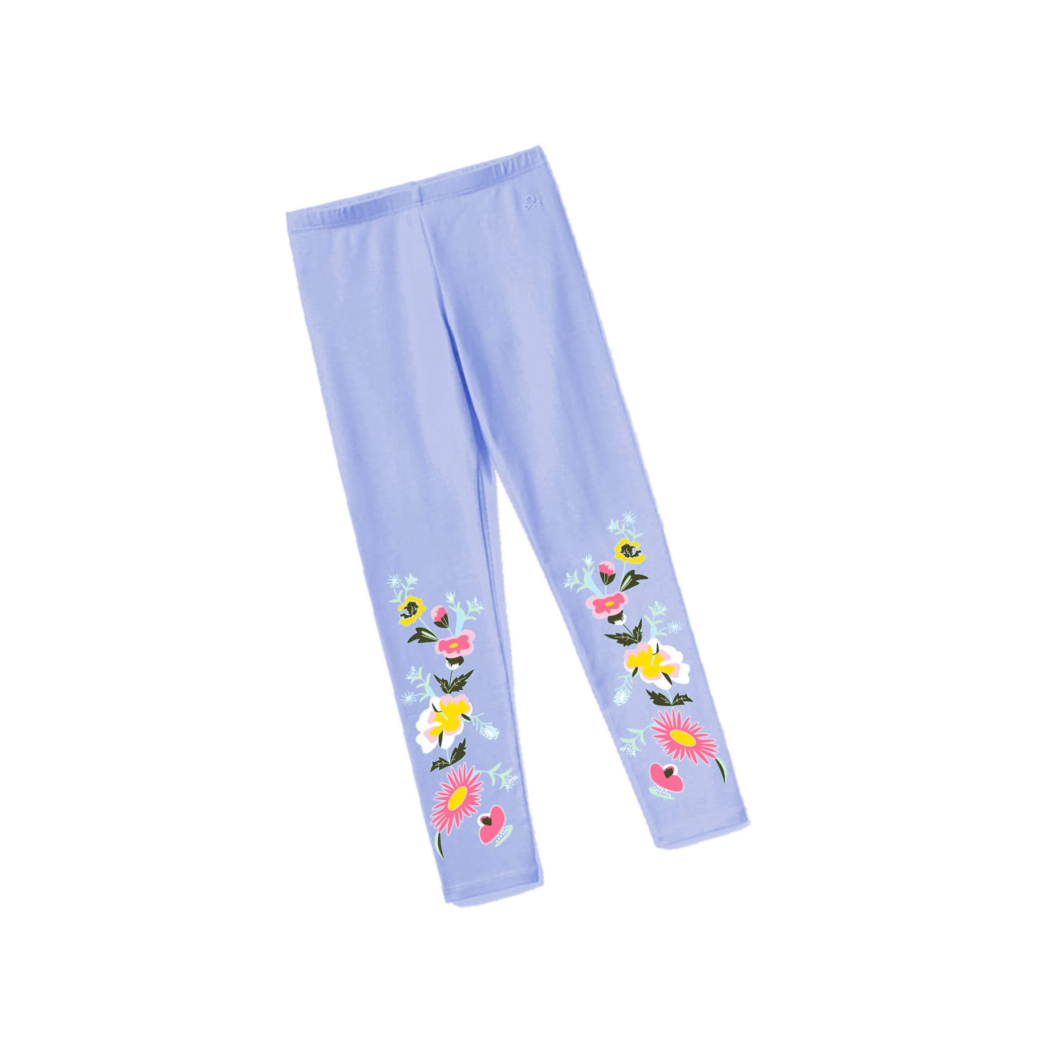 Multi-Flowers-Bunch-Lycra-Tights---Sky-Blue