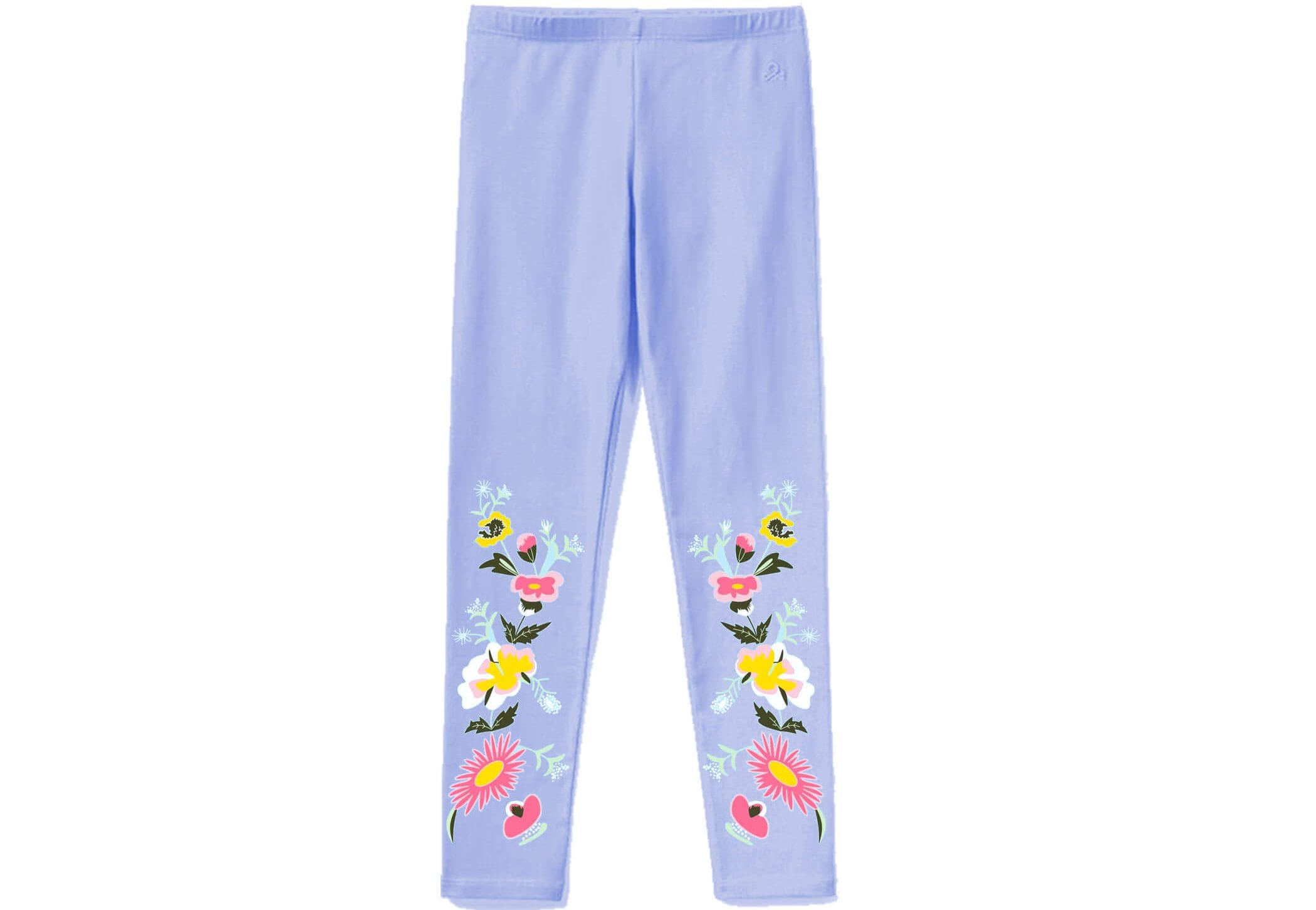 Multi-Flowers-Bunch-Lycra-Tights---Sky-Blue