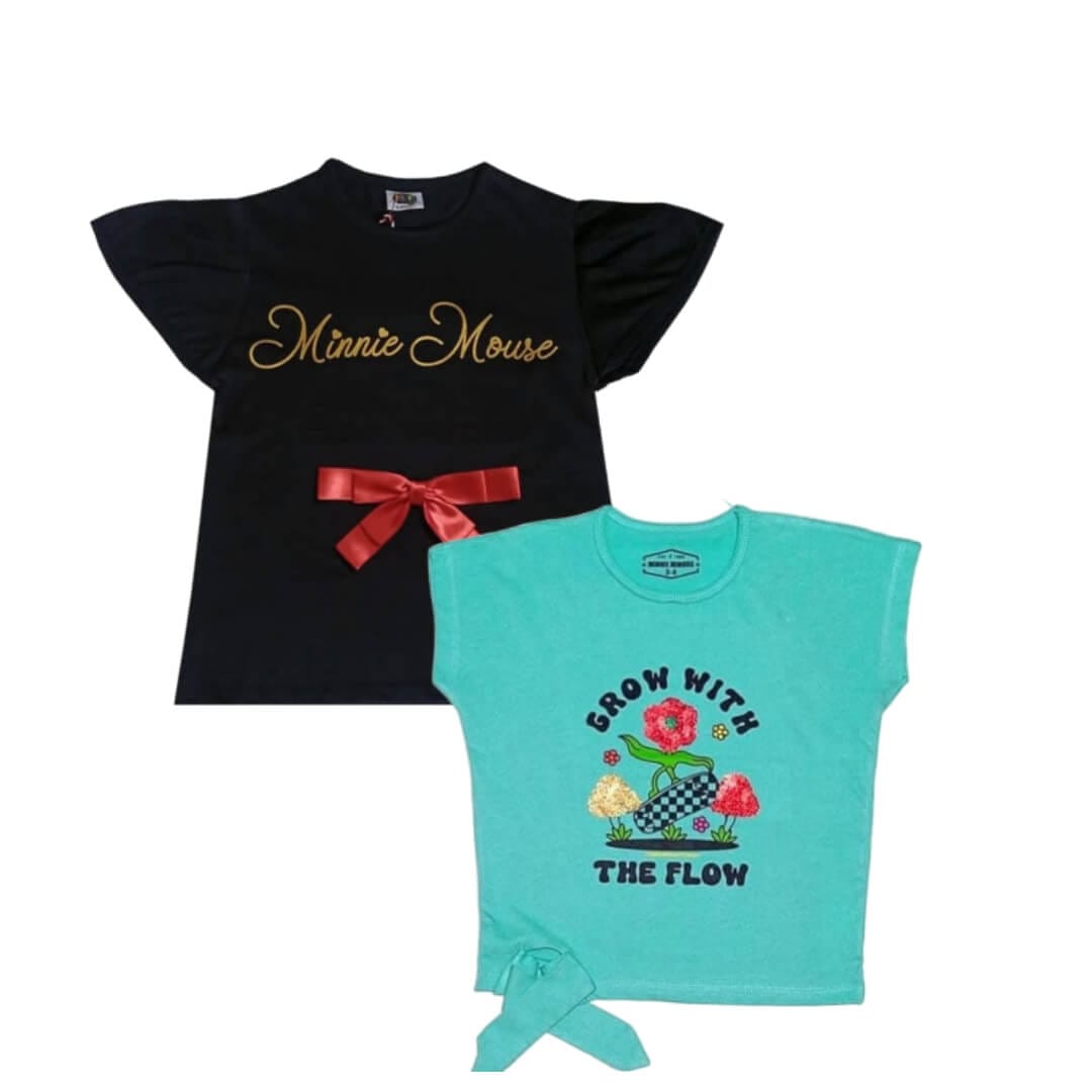 Red Bow Knot Minnie Mouse T Shirt – Black-Grow-With-The-Flow-Sequins-Tee-Shirt-Sea-Green