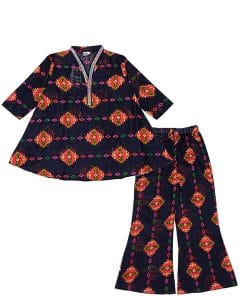 Traditional-Abstract-Umbrella-Frock-&-Flare-Trouser-Black
