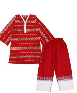 Traditional-Chicken-Kari-Kurti-&-Trouser---Red-