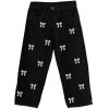 Bow Design Baggy Denim Pant Black