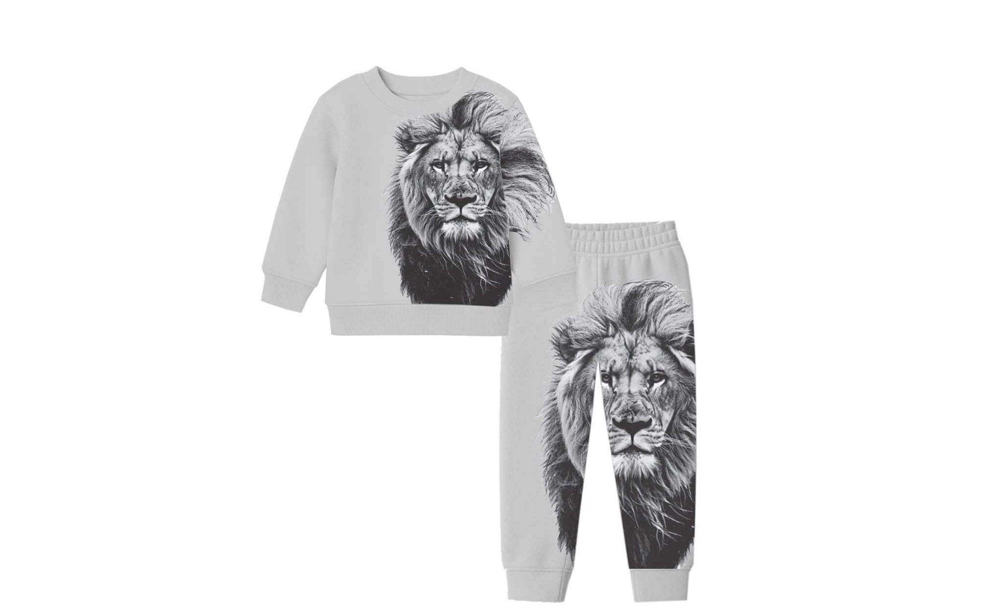 Grey-Wild-Lion-Fleece-Tracksuit---Light-Grey