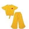 Jasmine Floral Cotton Catfish Top & Trouser - Yellow