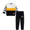 New Mini Car Stripper Sleeves Penal Fleece Tracksuit - White Mustard & Black