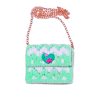 Premium-Hand-Made-Green Heart-brooch-Velvet-Yarn-Hand-Bag---multi-color