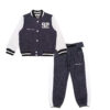 Campus League 92 Denim Base Ball Tracksuit Fleece Sleeves - Charcoal & White