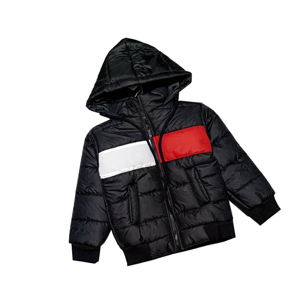 Flip Double Pennal Boys & Girls Puffer Jacket - Black