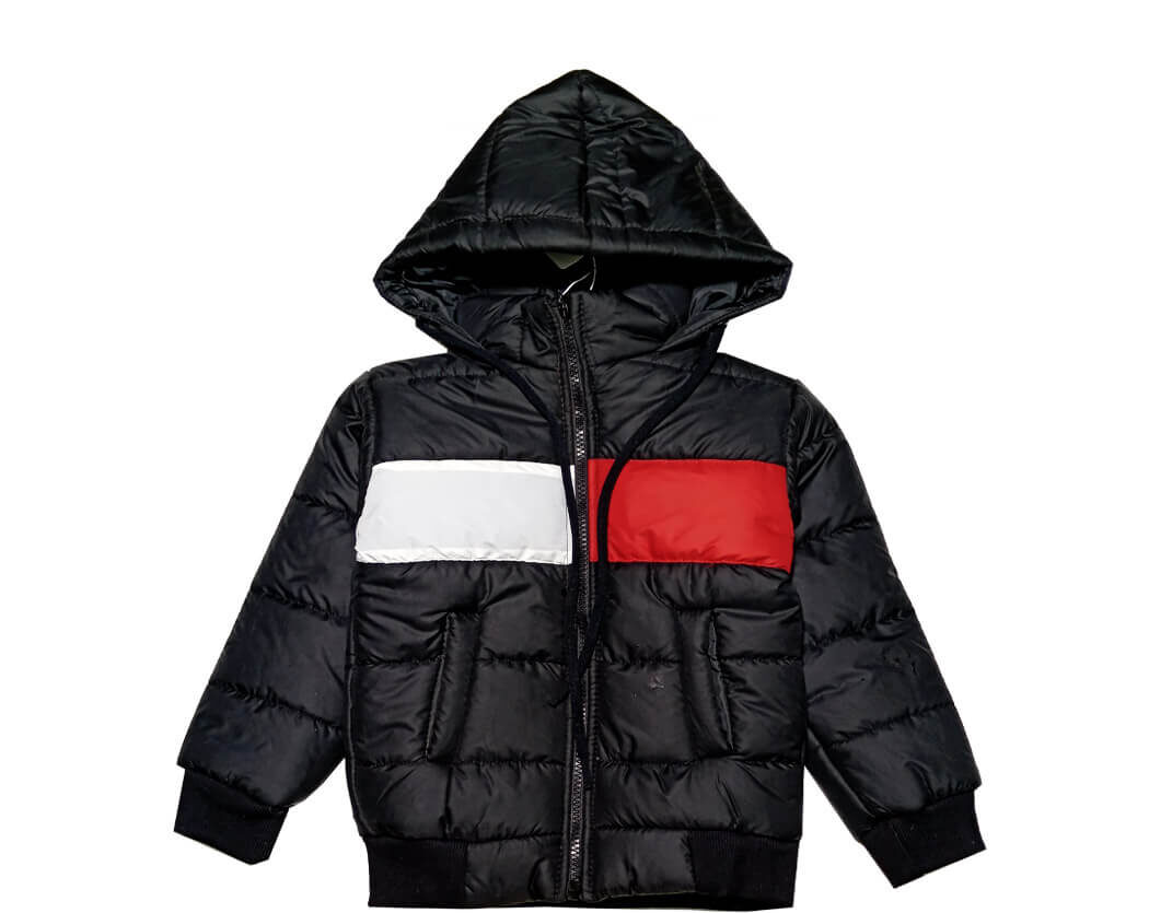 Flip Double Pennal Boys & Girls Puffer Jacket - Black