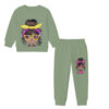 Goegeous Sequins Girl Fleece Tracksuit - Green