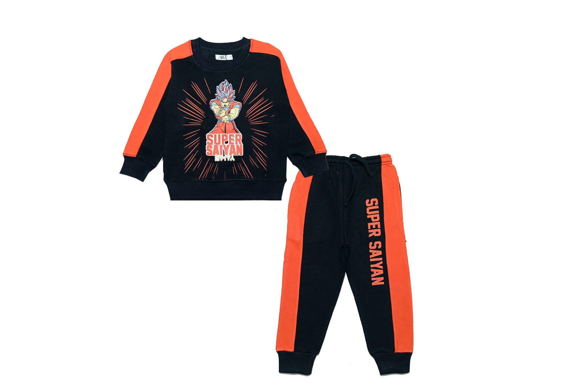 Super Star Enegry Pannel Fleece Tracksuit - Black & Orange