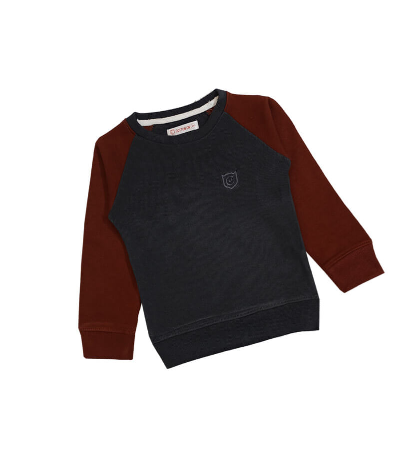 American-Sleeves-Style-Light-Fleece-Sweatshirt-Dark-Grey