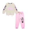 Happy Minnie Fleece Tracksuit - Skin & Baby Pink